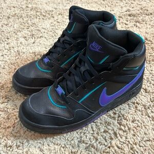 Nike Air Prestige III Hi-Top Shoes Black/Purple/Teal Men’s Size 10.5